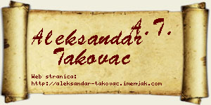 Aleksandar Takovac vizit kartica
